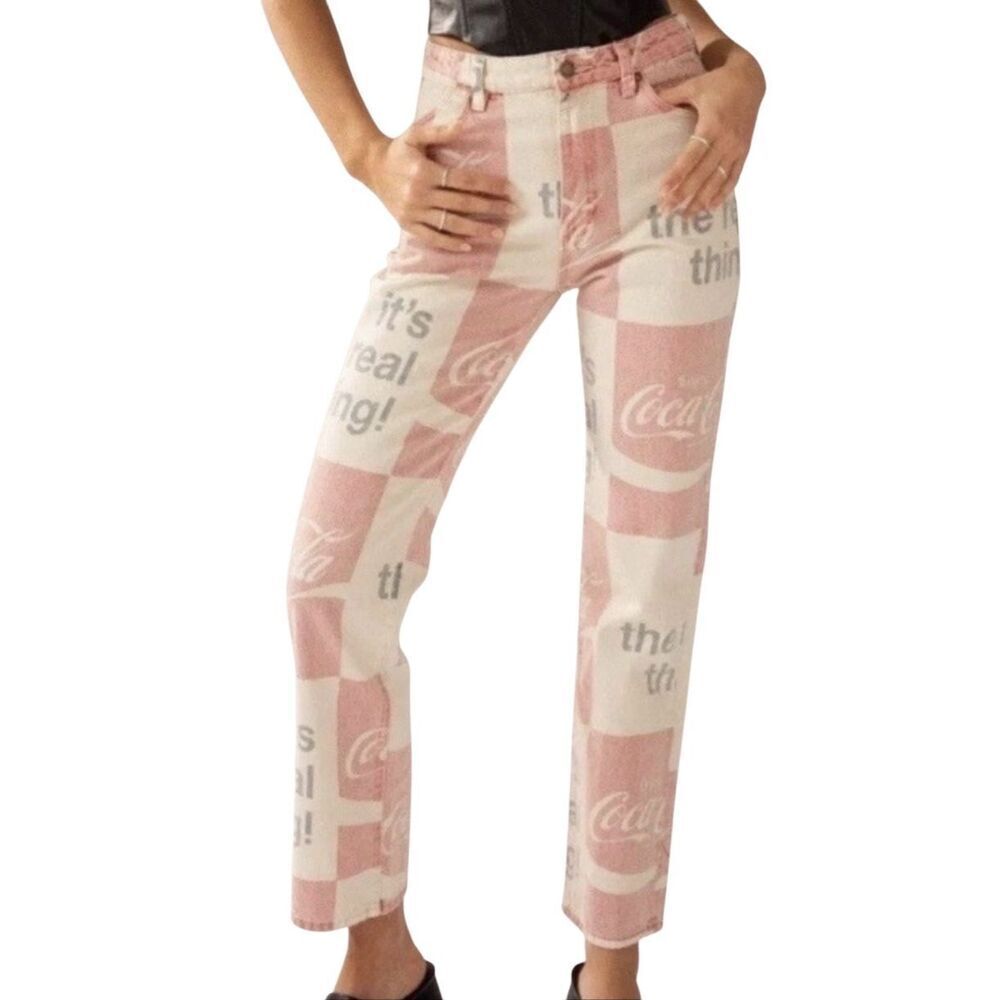 Rolla’s Original High Rise Straight Coca Cola Vintage Print Jeans - US Women’s S